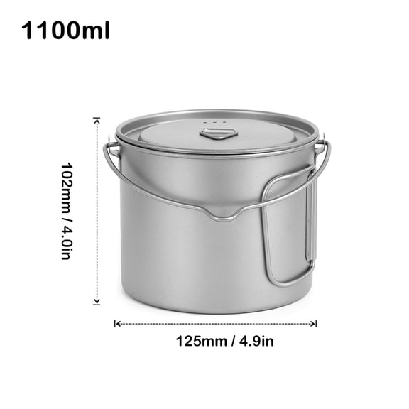cup,Lid And Handle Pot With Lid Portable Pot With And Handle With Lid And Pot Portable Pot 1100ml/2800ml Funien (1100ml) Cup