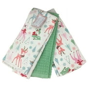 cupcakes and cashmere Winter Christmas Kitchen Towels, 18W x 28L inches, Set of 3 Pastel Reindeer Games