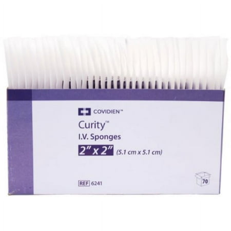 curity sterile drain and iv split gauze sponges 2" x 2" - box of 70