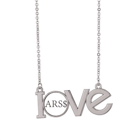 currency symbol argentine peso love necklace pendant charm jewelry