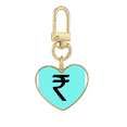 thumbnail image 1 of Thailand Currency Symbol THB Gold Heart Keychain Metal Keyring Holder, 1 of 3