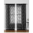 thumbnail image 1 of Black Lace Curtains 84 Inches Long - Vintage Floral Black Sheer Curtains 1 Panel, Gothic Sheer Lace Curtains for Living Room, Rod Pocket Black Sheer Window Curtain Panels, 52 x 84 Inch, Black, 1 of 9