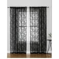 thumbnail image 1 of Black Lace Curtains 84 Inches Long - Vintage Floral Black Sheer Curtains 1 Panel, Gothic Sheer Lace Curtains for Living Room, Rod Pocket Black Sheer Window Curtain Panels, 52 x 63 Inch, Black, 1 of 14