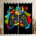 thumbnail image 1 of Gaming Game Controller Blackout Curtains - Colorful Gamer Gamepad Decor for Kids Boys Teens Teenager Bedroom Home Living Room Darkening Grommet Window Drapes 2 Panel Set, 52"x63", 1 of 5