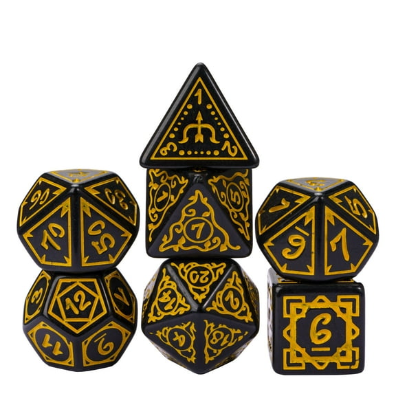 cusdie 7-Die Acrylic DND Dice, Druid Polyhedral Dice Set for Role Playing Game Dungeons and Dragons D&D Dice MTG Pathfinder