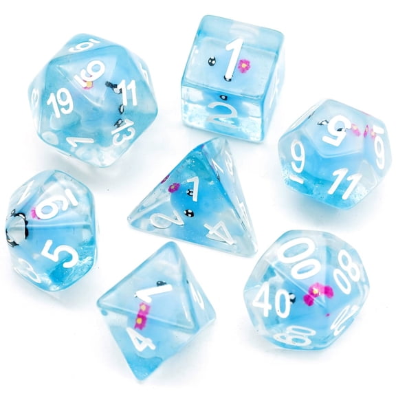cusdie 7-Die DND Dice, Polyhedral Dice Set Filled with Octopus for Role Playing Game Dungeons and Dragons D&D Dice MTG Pathfinder