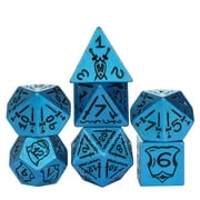 cusdie 7-Die Resin DND Dice, Shield&Sword Pattern Polyhedral Dice Set for Role Playing Game Dungeons and Dragons D&D Dice Pathfinder