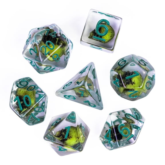 cusdie 7-Die Skull Dice, Polyhedral Dice Set Filled with Skull for Role Playing Game Dungeons and Dragons D&D Dice MTG Pathfinder
