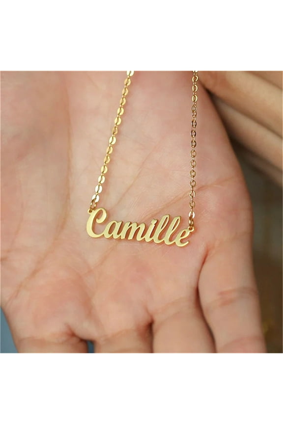 custom name necklace for Women Personalized Nameplate pendant 14K Yellow Gold cross chains necklaces fashion Jewelry gifts