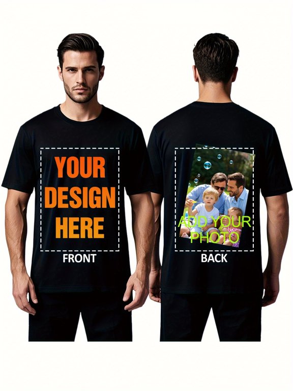 customized photo text logo personalized t shirt double sided printing front and unisex customizable t shirt for events gifts machine washable personalized clothing