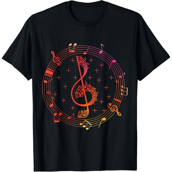 cut music notes clef teacher shirt,musical Notes and Flowers T-Shirt men and women can wear,black,white,creative gift