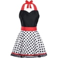 thumbnail image 1 of cute Retro Aprons for Women Girls Cooking Kitchen Cotton Sexy long-lasting Polka Dot Mother's Gifts, 1 of 4