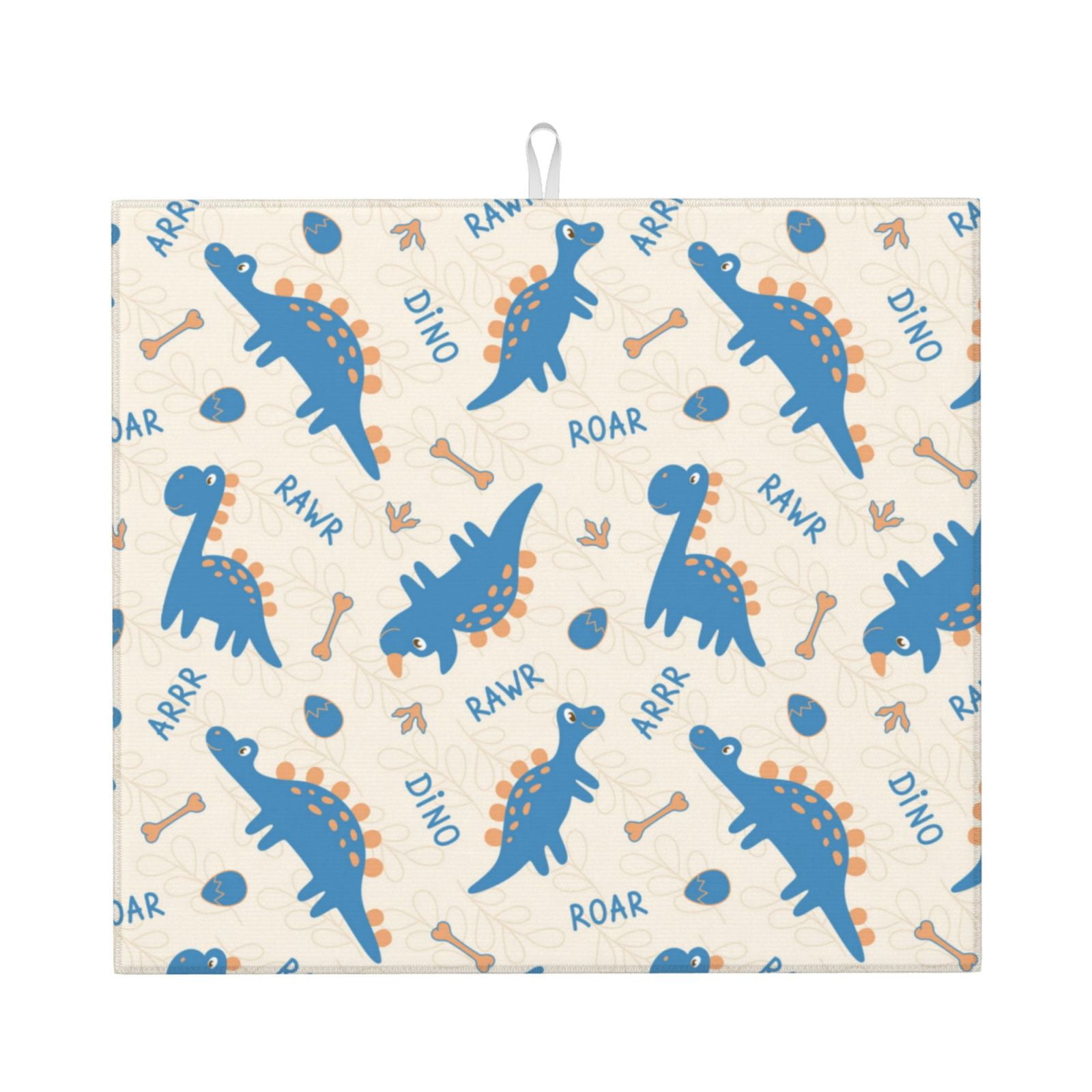 cute blue Dinosaur Dish Drying Mat, Microfiber Dish Drying Mats for