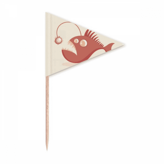 cute cartoon fish illustration Toothpick Triangle Cupcake Toppers Flag