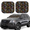 cute cartoon pattern Car Windshield Sun Shade 2PCS Foldable Car Sun