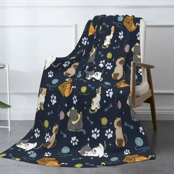 cute cats Blanket Throw Blanket for Bed Soft Cozy Fluffy Couch Blankets Fleece Blanket Throw Gifts for Women Men Girls Boys 80"x60"