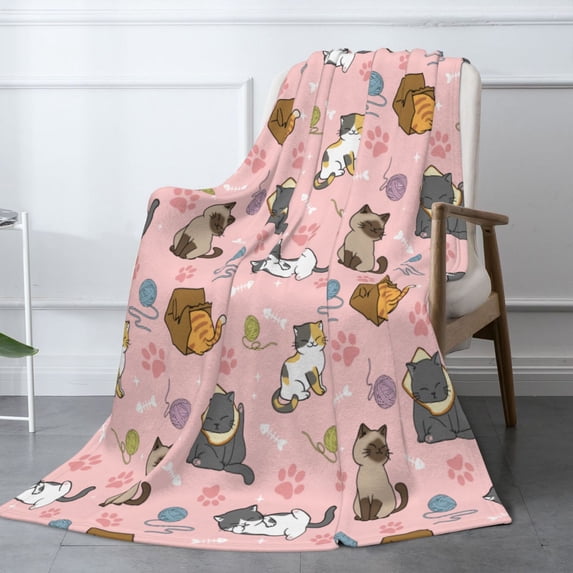 cute cats Blanket Throw Blanket for Bed Soft Cozy Fluffy Couch Blankets Fleece Blanket Throw Gifts for Women Men Teens Girls Boys 60"x50"