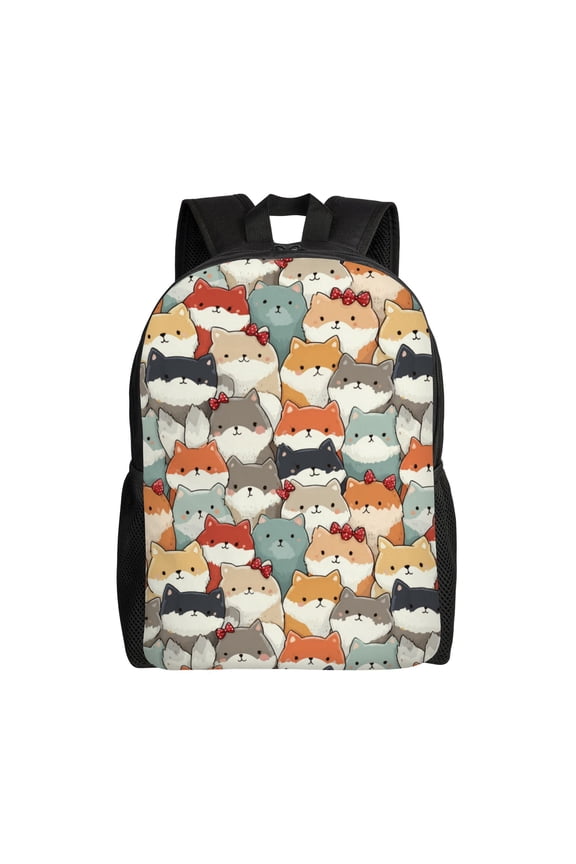 cute cats Backpack with 15 Inch Laptop Compartment,Water-Resistant Daypack, Large Capacity Backpack with Adjustable Breathable Shoulder Straps for Daily Use Travel Gym