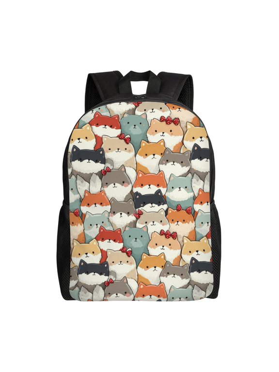 cute cats Backpack with 15 Inch Laptop Compartment,Water-Resistant Daypack, Large Capacity Backpack with Adjustable Breathable Shoulder Straps for Daily Use Travel Gym