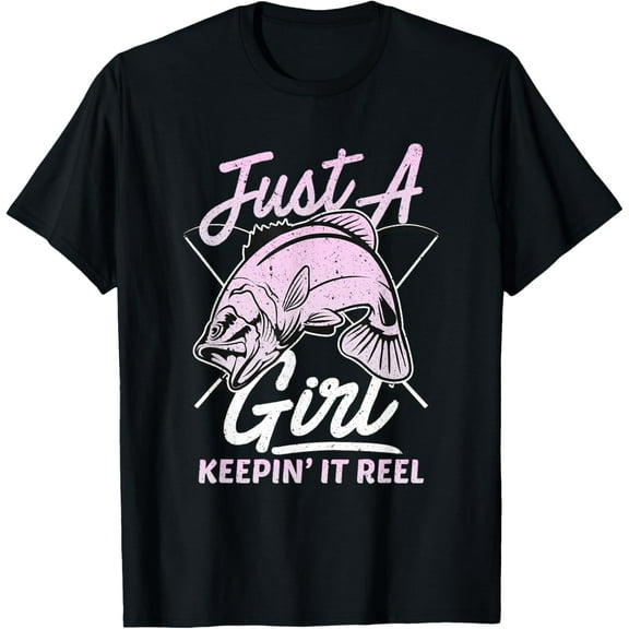 cute fishing funny keeping it reel womens purple pink T-Shirt Tops Tee