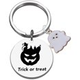 thumbnail image 1 of cute ghost charms stainless steel keychain holloween gift for kid boys and girls, 1 of 10