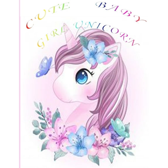 cute girl unicorn: girly drawings style (Paperback)