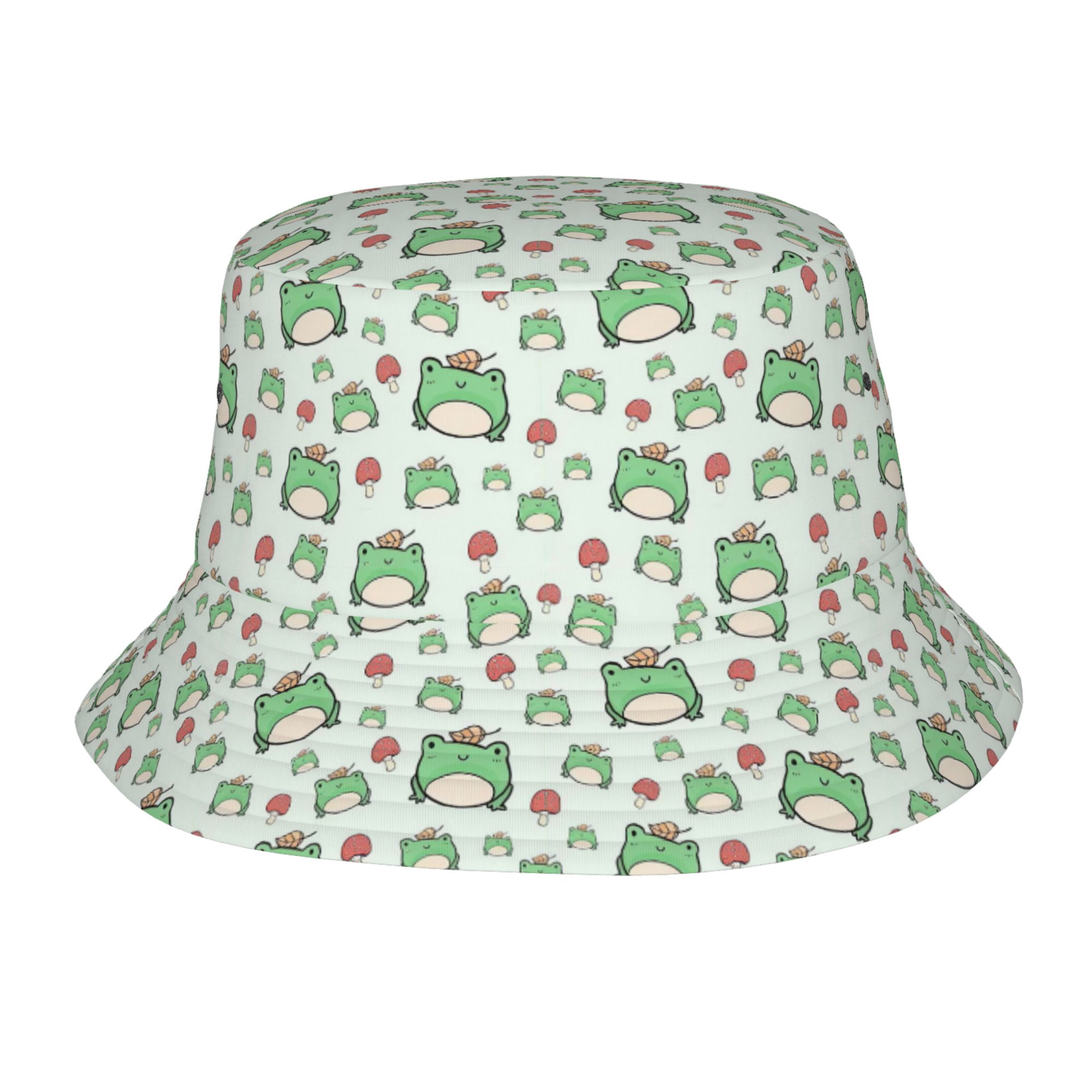 cute green frog cartoon Bucket Hat Foldable Fisherman Outdoor Summer ...
