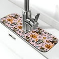 cute halloween pumpkin Faucet Mat for Kitchen Sink, Draining Mat for