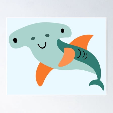 cute hammerhead Poster - KIRA.953, UNFRAMED-8x12
