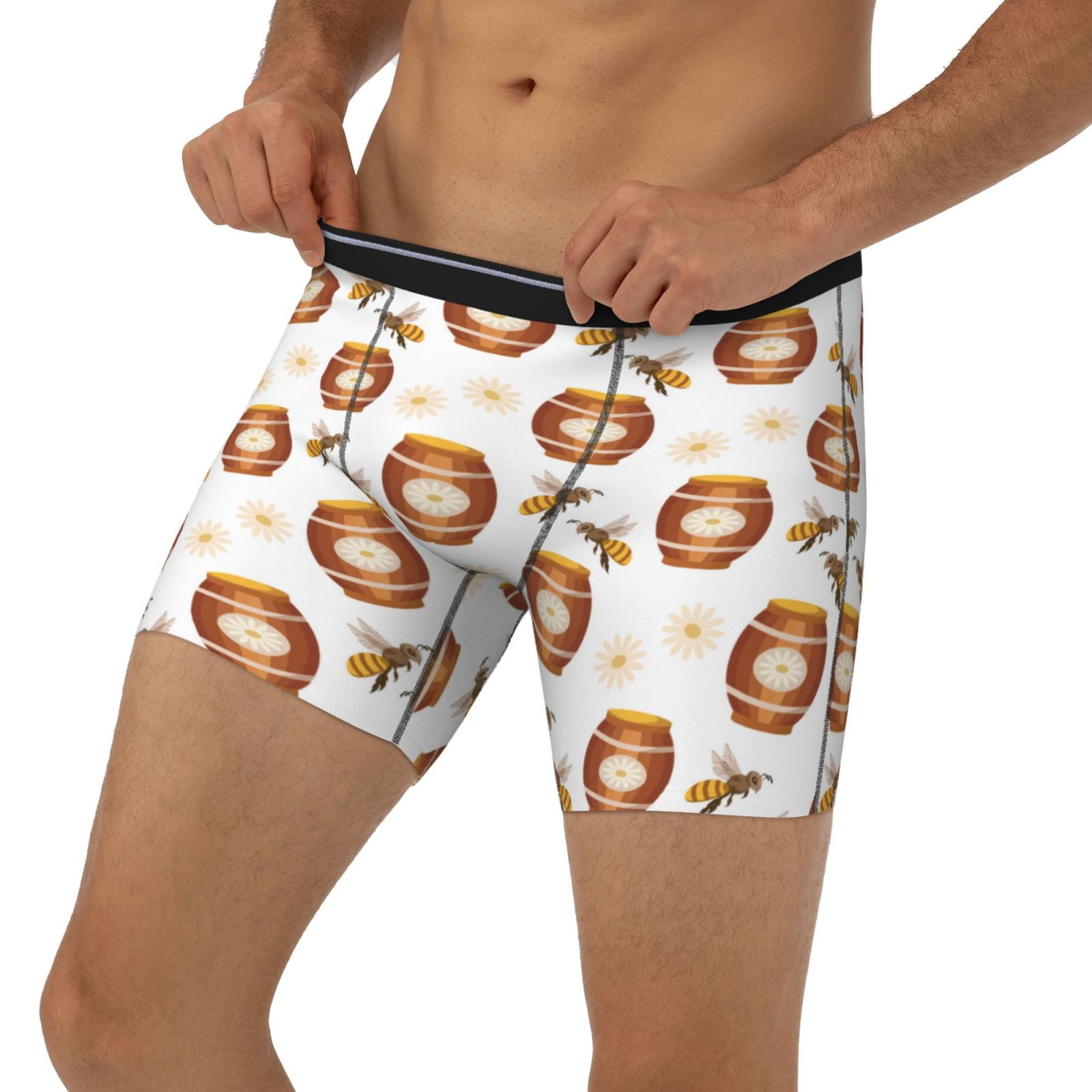 cute honey bees flowers print Mens Boxer Briefs, Soft Comfort Underwear