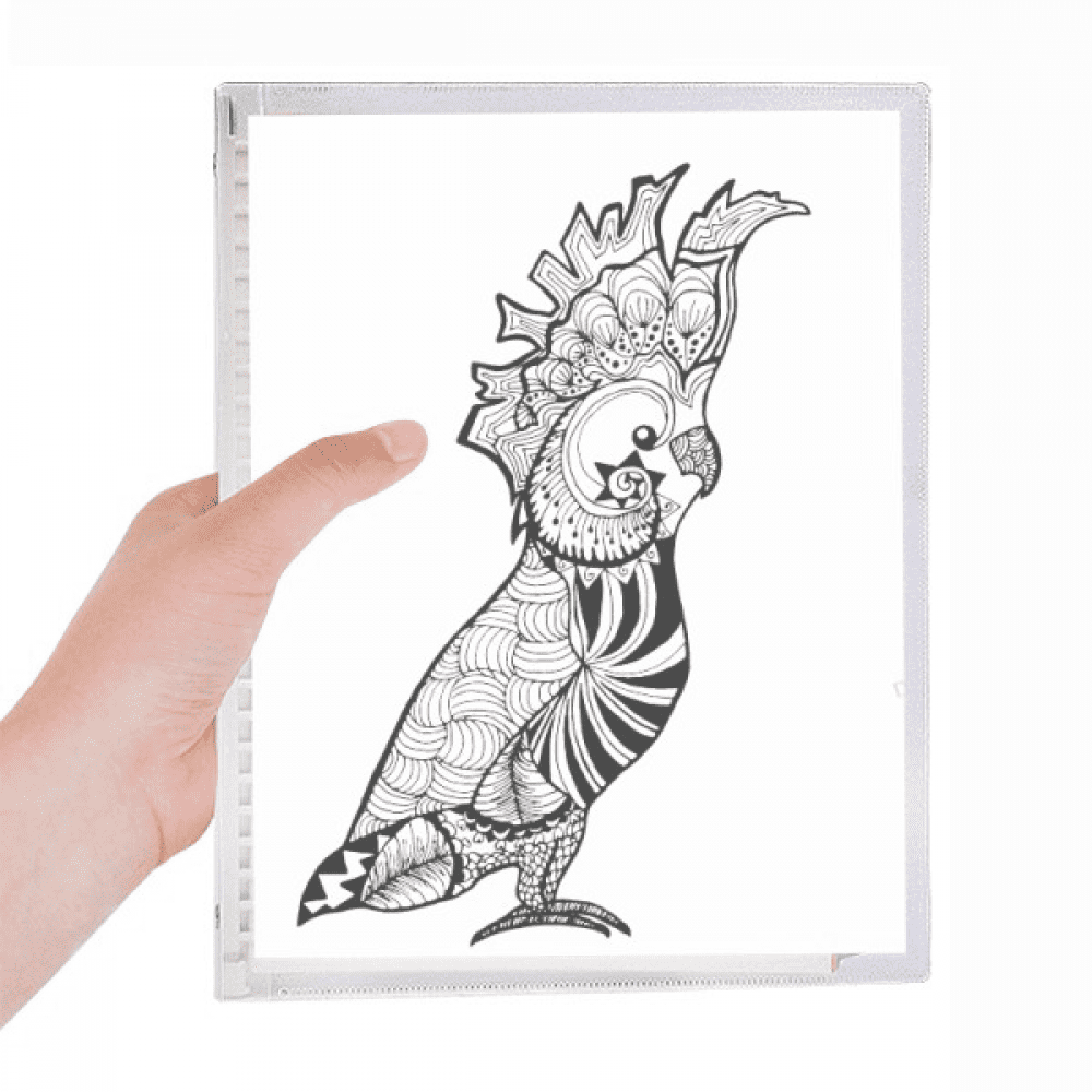 cute parrot bird animal portrait sketch notebook loose diary refillable journal statiry