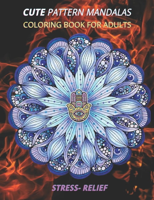 cute pattern mandalas coloring book for adults stress- relief: Coloring ...