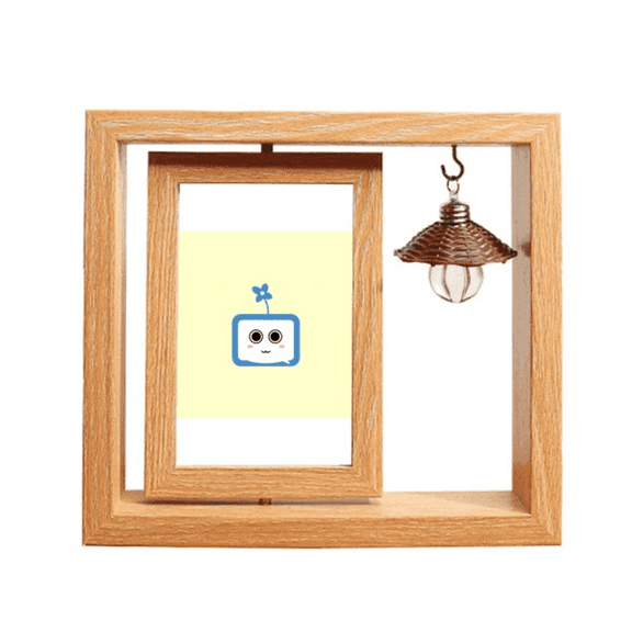 cute small tv original face cartoon Wooden Rotating Picture Photo Frame 4x6