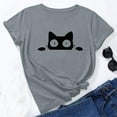 thumbnail image 1 of cute tops for women trendy going out summer short sleeve cat shirt basic round neck tee comfy soft shirts, 1 of 4