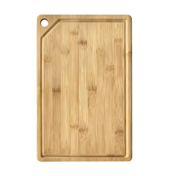 Behome Bamboo Cutting Board for Kitchen, Extra Large Wood Chopping Board with Hanging Hole and Deep Juice Groove, Serving Boards for Meat, Vegetables & Fruits, 18.0" x 11.81"