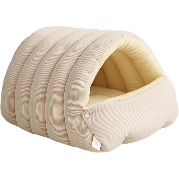 cutypet Winter cave,Cozy Comfort Plush pet cave,Winter cave Bed,Cozy Hideaway pet Bed,Removable and Washable Winter cat cave Bed for Cats and Dogs (Green, L:22.44 * 14.56 * 11.02 in)