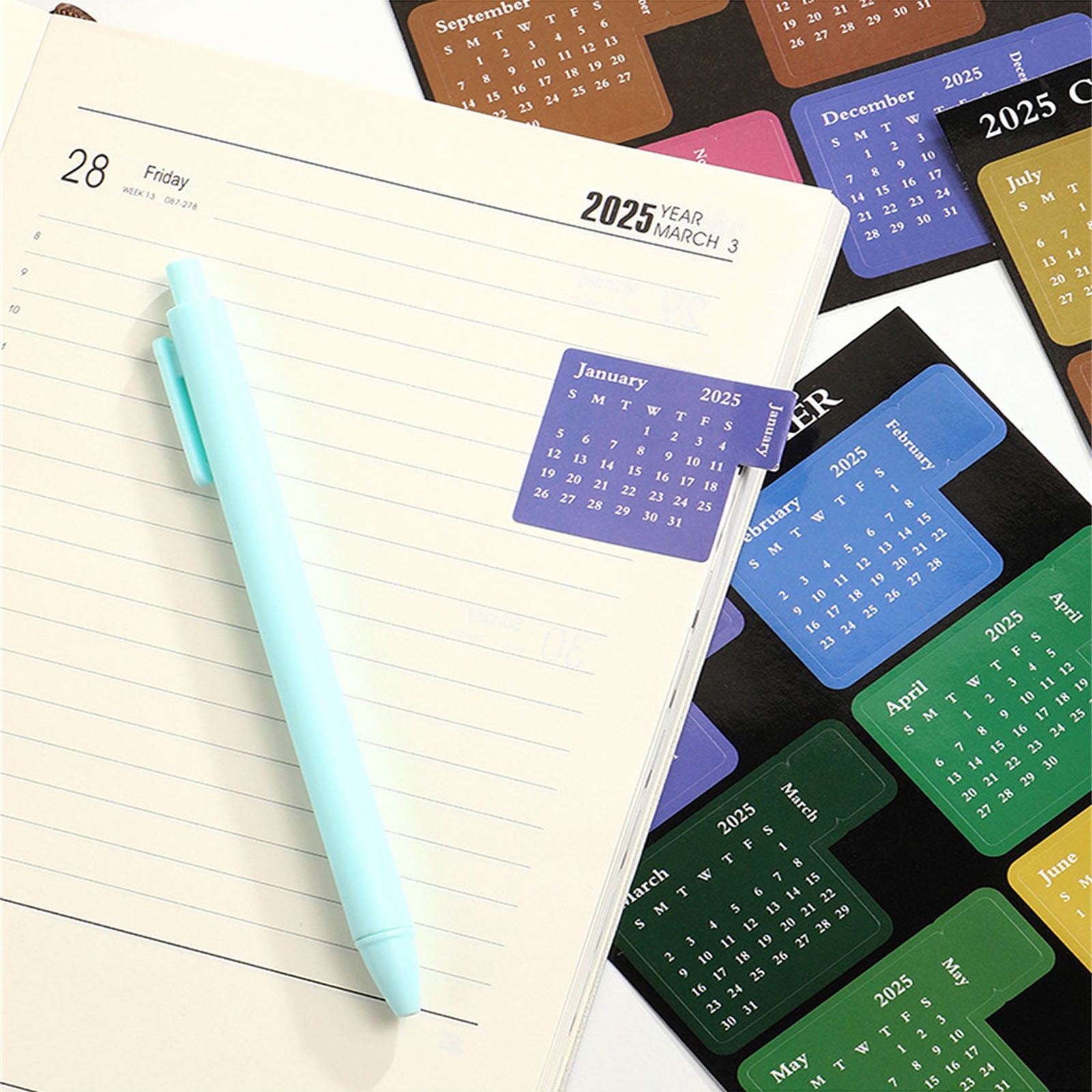 cuyhtdup 2025 Schedule Book Multi-Functional DIY Color Planner Stickers - Premium Adhesive Organizer Labels for Daily Planning, Journals & Calendars - Perfect for Students & Stationery Lovers -1