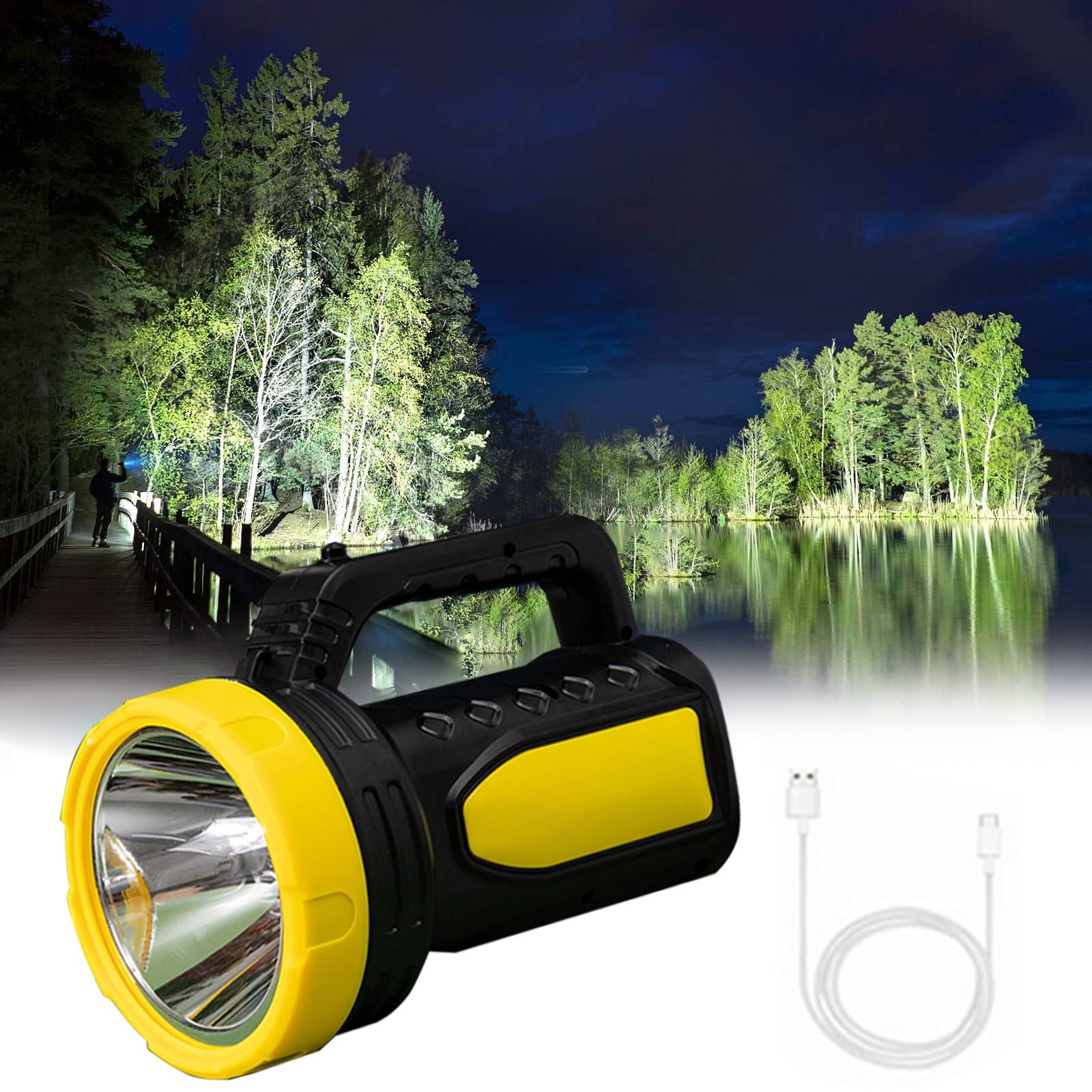 cuyhtdup LED Rechargeable Flashlight 1000LM HighPower Portable