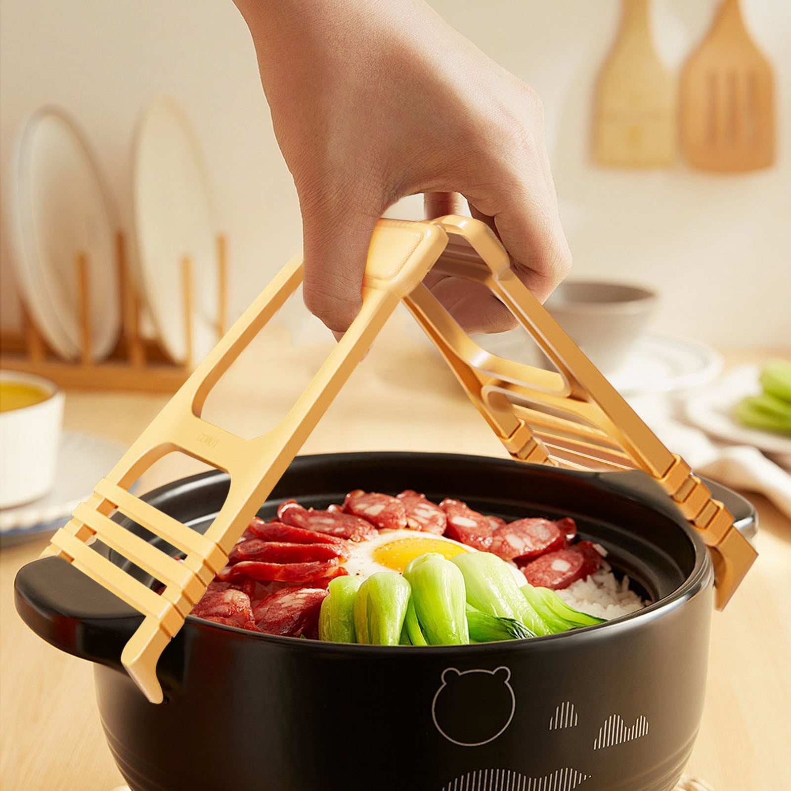 cuyhtdup Stainless Steel Bowl Lifting Tongs with AntiSlip Handles