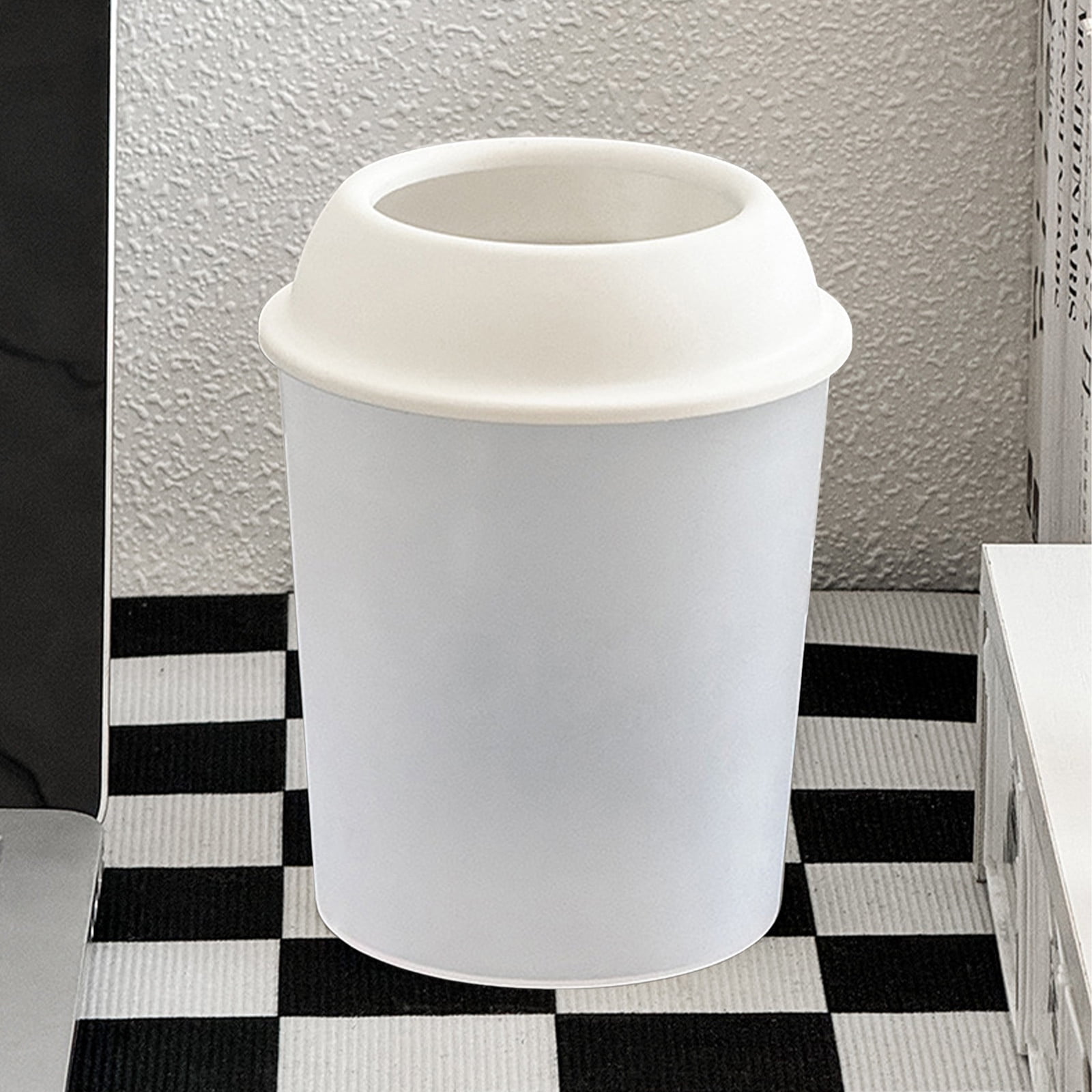 cuyhtdup Trash Bin Flip Lid Desktop Wastebasket Bathroom Storage ...