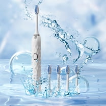 cvlncycling Clearance Electric Toothbrush For Adults,Electric Toothbrush With 5 Brush Heads- 5 Cleaning Modes,Smart 6-speed Timer Electric Toothbrush IPX7 Waterproof