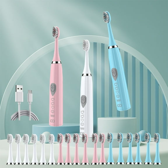 cvlncycling Clearance Electric Toothbrush For Adults,Electric Toothbrush With 7 Brush Heads 5 Cleaning Modes Smart Timer,Rechargeable Electric Toothbrushes