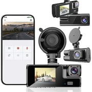 cvlncycling Dash Cam Built-in WiFi GPS Front 2K And Rear 1080P Dash Camera For Cars,155  Wide Angle Dashboard Camera Recorder