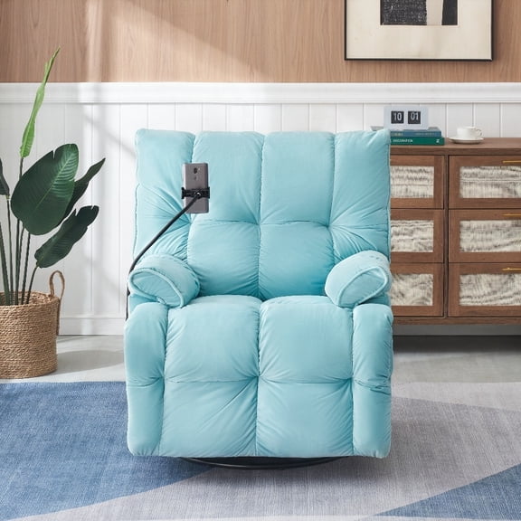 Modern Cyan Solid Wood Single Sofa 29.535.436.6cm Soft and Comfortable for Small Living Rooms