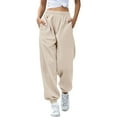 thumbnail image 1 of Buigttklop 2024 Cinch Bottom Sweatpants Women'S Casual High Waisted Pockets Joggers Sport Workout Active Baggy Lounge Trousers, 1 of 5
