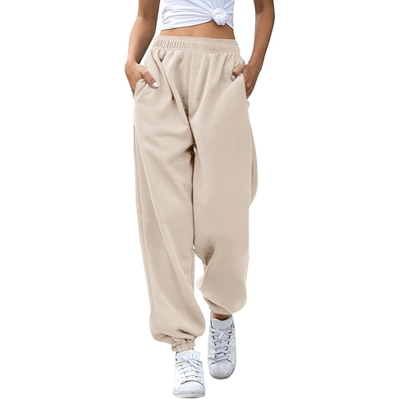 Buigttklop 2024 Cinch Bottom Sweatpants Women'S Casual High Waisted Pockets Joggers Sport Workout Active Baggy Lounge Trousers