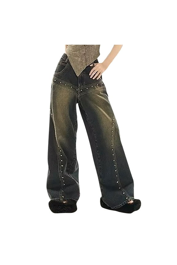 Baggy Jeans for Women Y2K High Street Boyfriend Pants Vintage Jeans Aesthetic Clothing Teen Girls Streetwear Hiphop