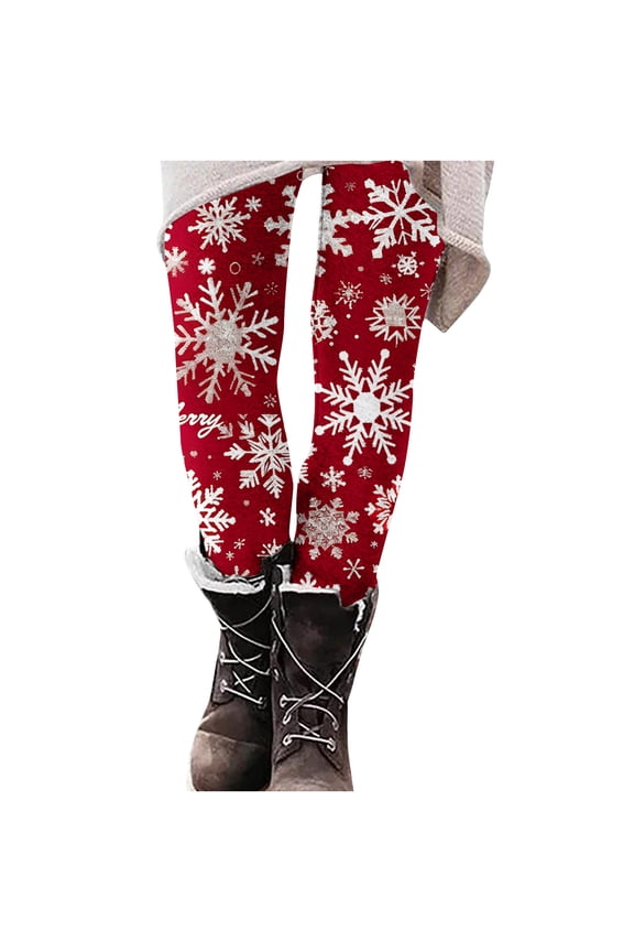 Christmas Leggings for Women High Waisted Workout Pants Tummy Control Santa Claus Print Holiday Legging Tights