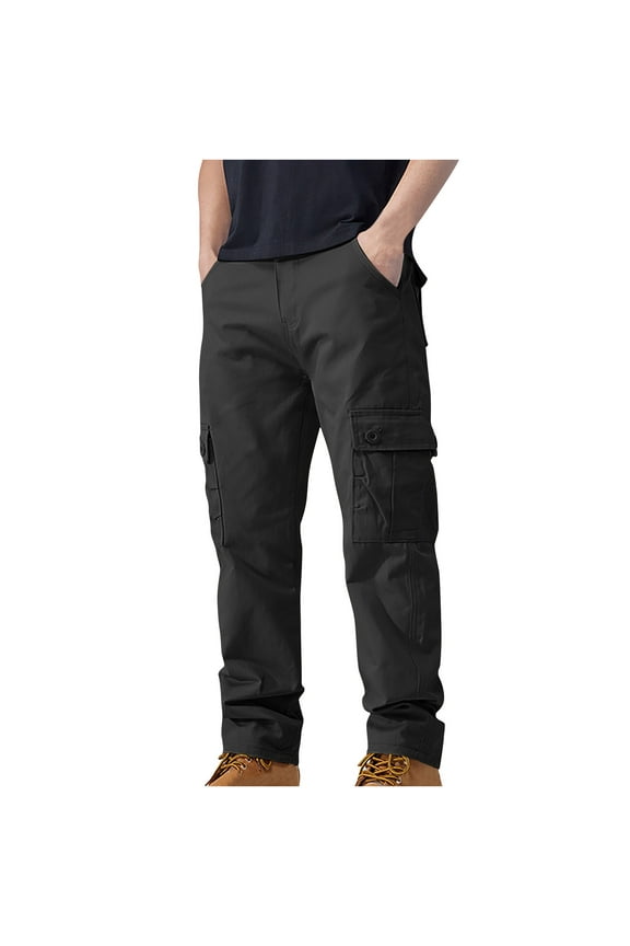 Men'S Pants,Men'S Trousers Pants Cotton Solid Color Multi-Pocketcargo Pants Work Pants Casual Cargo Pants Straight-Leg Pants Denim Trousers