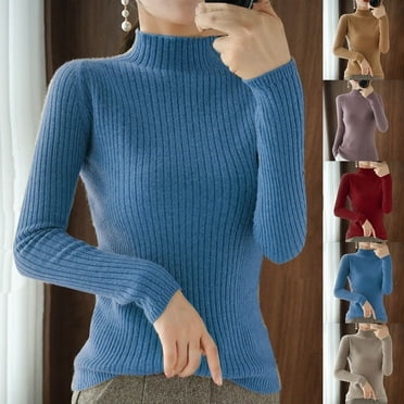 cyber and Monday Deals BUIgtTklOP No Boundaries Women's Merino Wool Sweater Crewneck Long Sleeved Groove Strip Pullover Autumn Winter Warm Knitted Tops